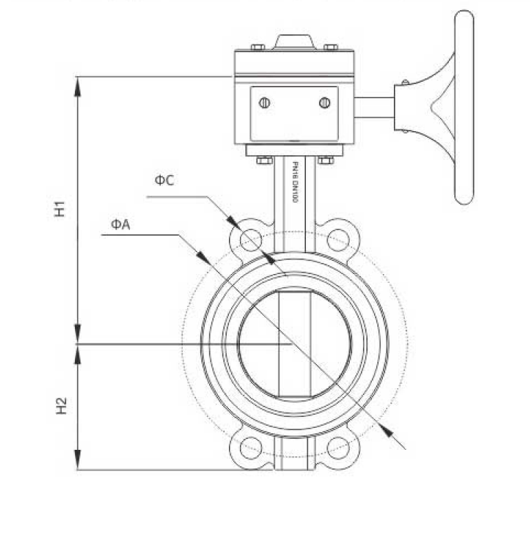 蝸(wō)輪消防(fáng)信号對(dui)夾蝶閥(fá)(圖1)